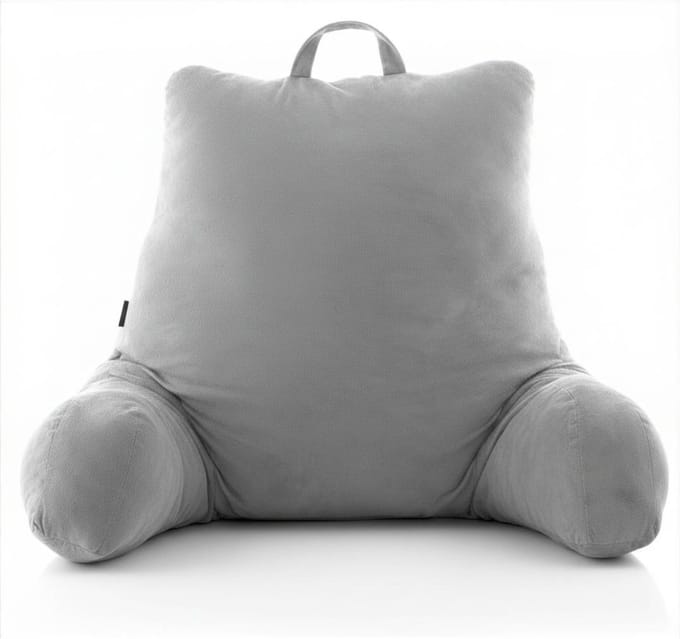 KAD® Leeskussen - Bookseat - Leeskussen Voor In Bed - Grijs - 90cm x 45cm x 1cm