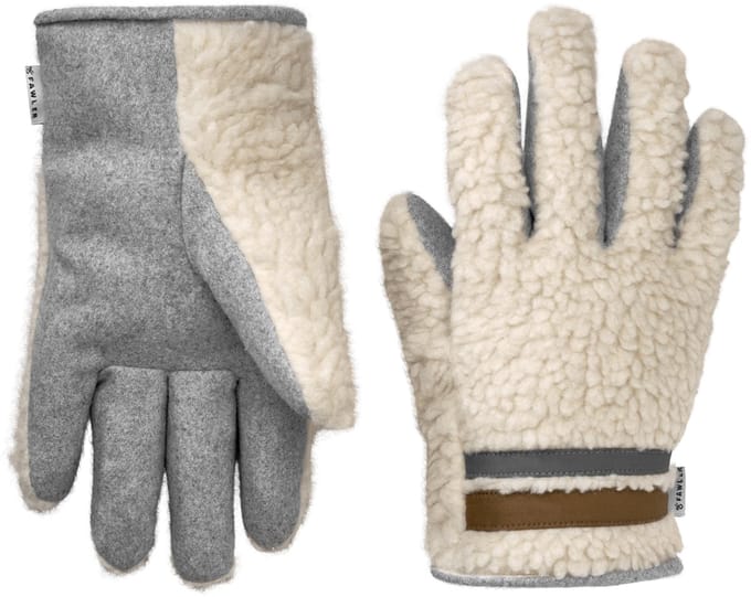 PolarPlush | Grijs-witte handschoenen van wolmix