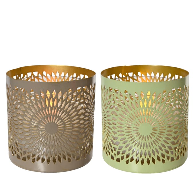 Solar candle lights ijzer flame effect 2 assorti