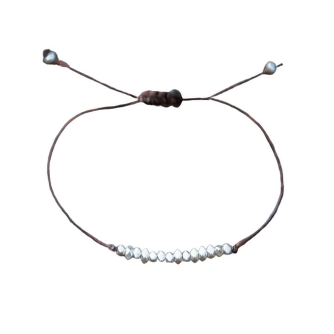 Marama - armband Silver Dreams - verstelbaar - vegan waxcord - damesarmband