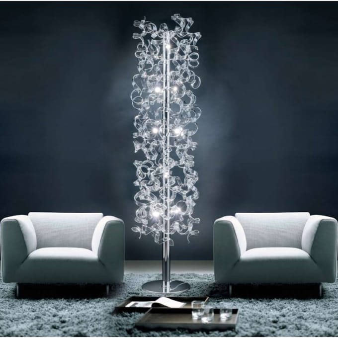 Metallux Kristallen vloerlamp met noppenstang