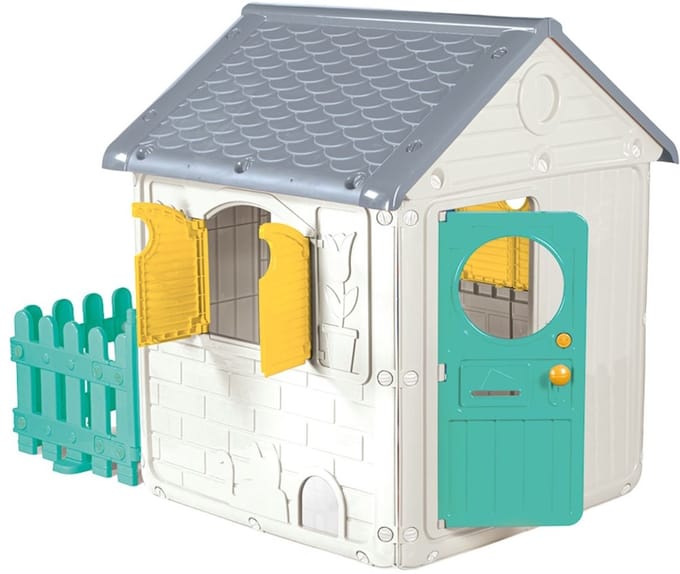 Dolu Speelhuis 122.5x104x156 cm + Geluid Wit/Groen/Grijs/Geel