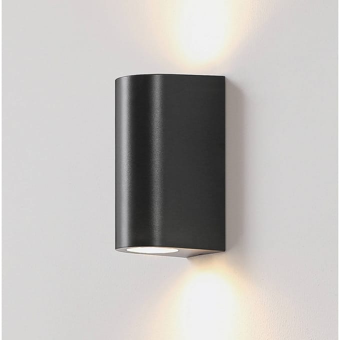 Prios buitenwandlamp Irfan rond zwart 15,5 cm