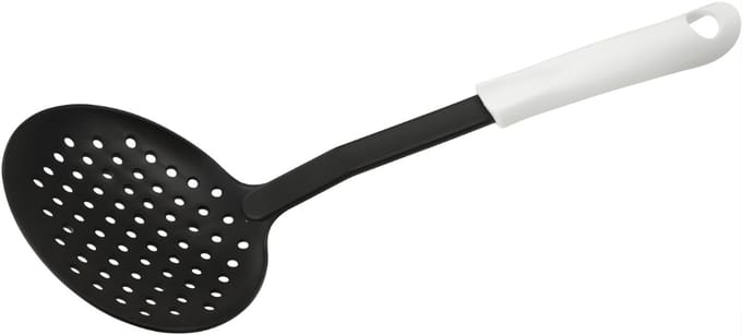 Quvo® Spatel - Zeef - Schuimspaan - Zwart/Wit - 34cm x 4cm x 9cm
