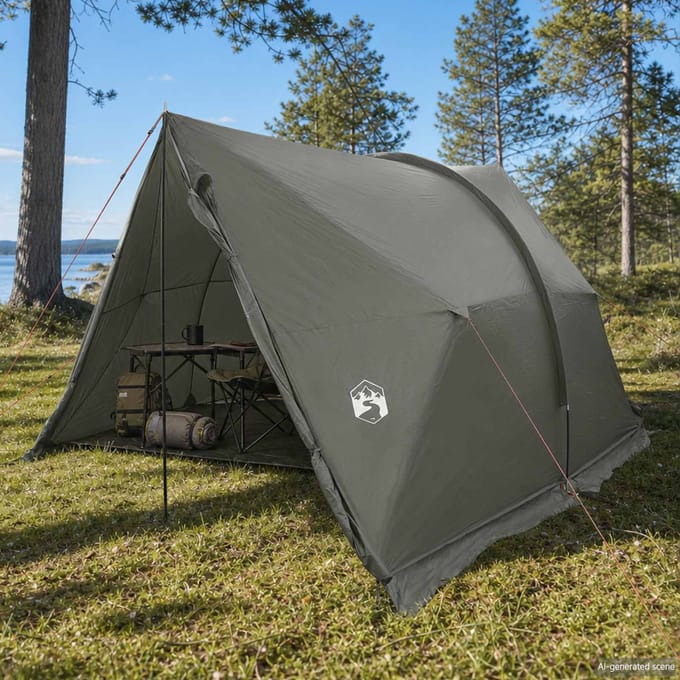 vidaXL Waterdichte Tent Legergroen 185T Polyester met PU Coating