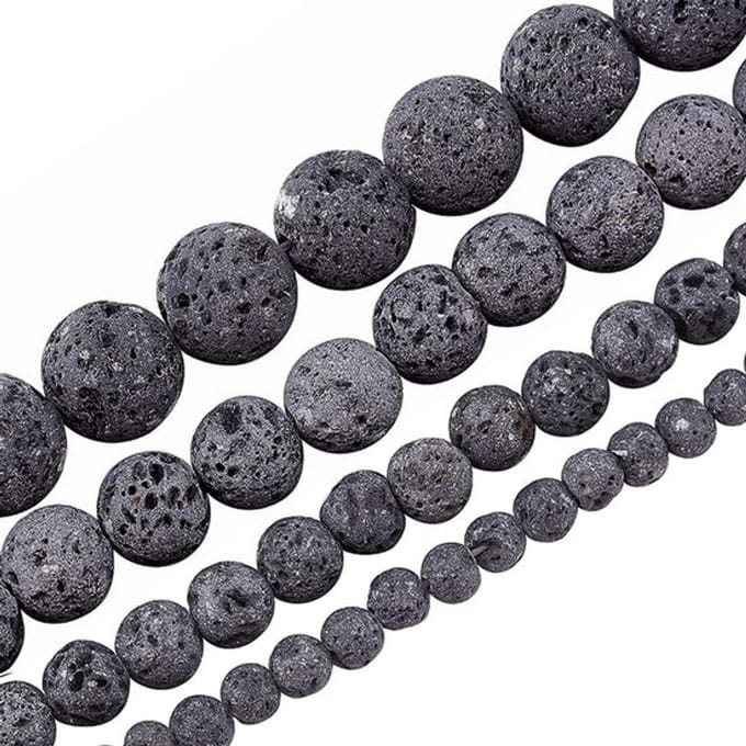 Dailygoods - Grijs Natuurlijke Lava Kralen - 243 Stuk