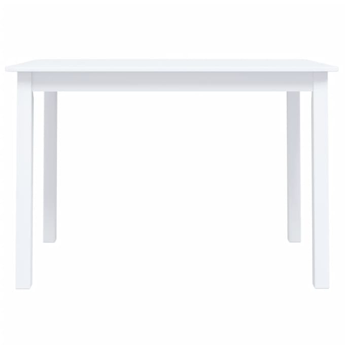 vidaXL - Eettafel - 114x71x75 - cm - massief - rubberwood - wit