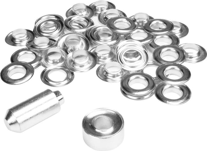 ESVO Ø 12 mm zeilringen - 25 ringen - messing vernikkeld - 1 stempel