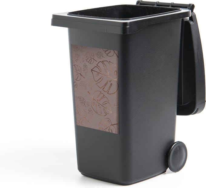 Container sticker Patronen - Bladeren - Paars - Brons - 40x60 cm - Kliko sticker