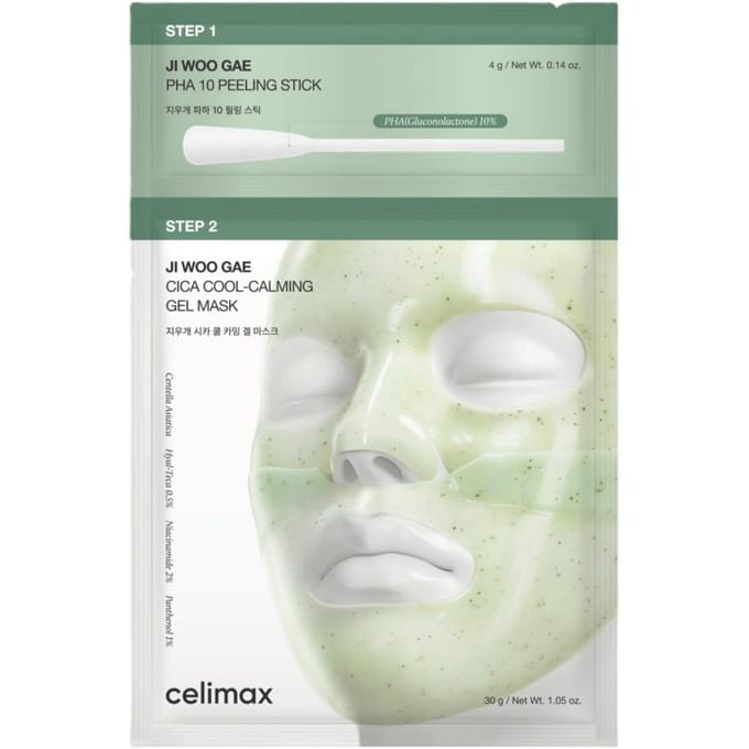 celimax - JIWOOGAE Cica Cool-Calming Gel Mask Set 34g x 4 sheets