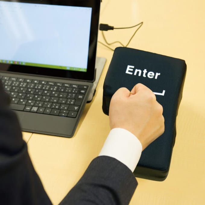 Creatieve Grote Enter-toets computer USB oversized Enter-toets om te ventileren en te decompresseren Grote Enter-toets dutje white