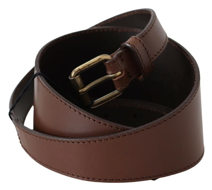 PLEIN SUD Bruine Echte Leren Rustieke Metalen Gesp Riem