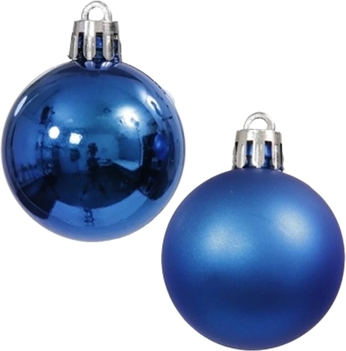 Othmar Decorations kerstballen - 10x - 4 cm - blauw - mat/glans - kunststof - kerstversiering