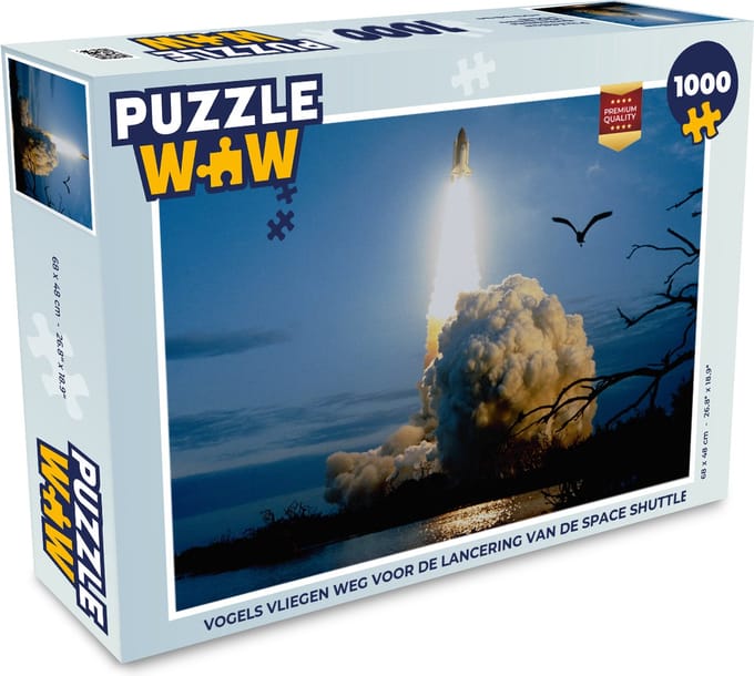 Puzzel Vogels vliegen weg voor de lancering van de Space shuttle - Legpuzzel - Puzzel 1000 stukjes volwassenen