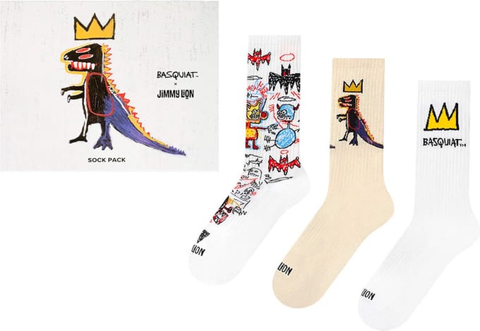 Jimmy Lion Athletic Basquiat Pack Various Unisex Sokken - Wit - 36/40