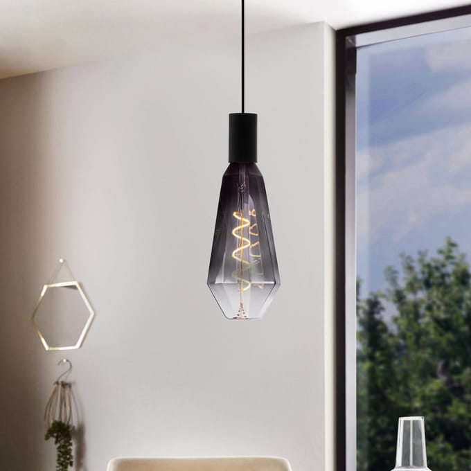 Eglo Ledfilamentlamp T100 - Smoke - D10cm - Dimbaar - Warm Wit - E27 - 4,3w