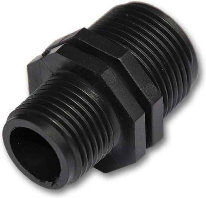 PP verloopnippel 3/4 x 1/2