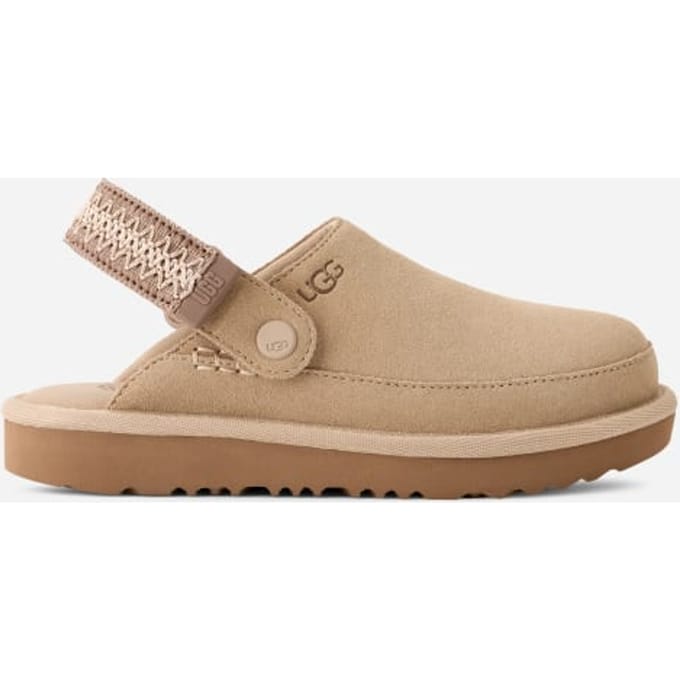 UGG® Goldenstar UGG braid Clog for Kids in Brown, Size 1, Suede/Polyester