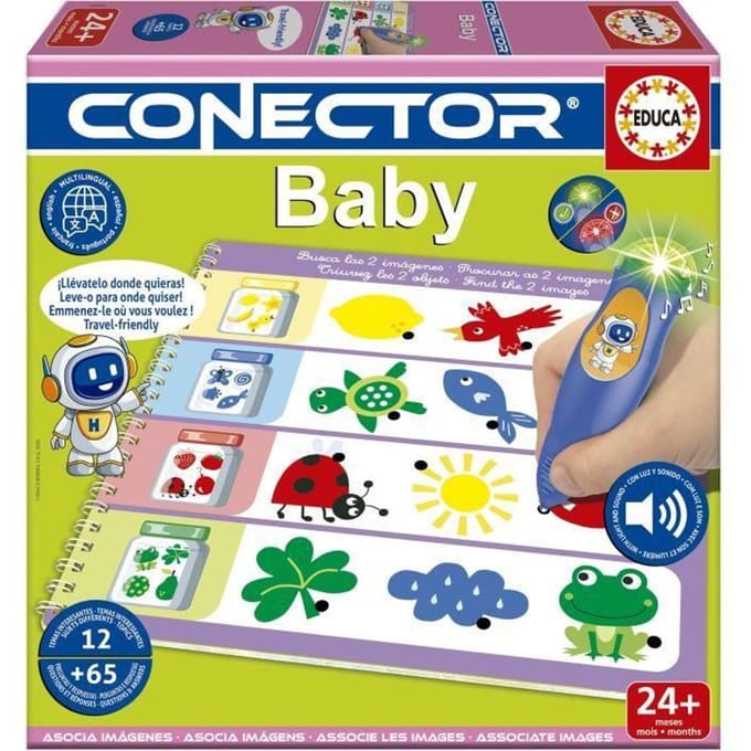 Conector Baby - Jeu éducatif - EDUCA - 65 questions, 12 thèmes, format livre - Dès 2 ans