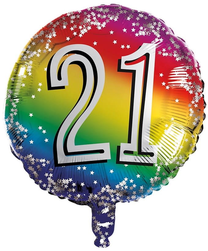Boland - Folieballon '21' 21 - Multi - Cijfer ballon