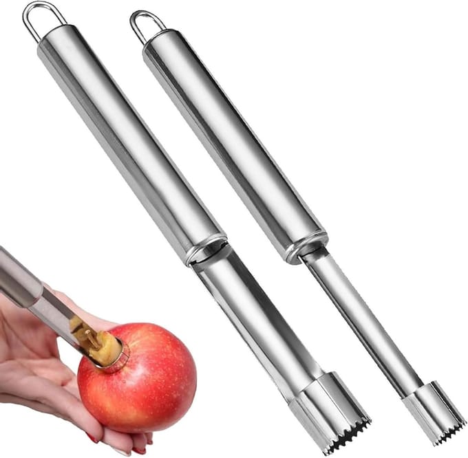 Set van 2 appelpitters en appelcutter, roestvrij staal, ideaal voor het snijden en ontpitten van fruit