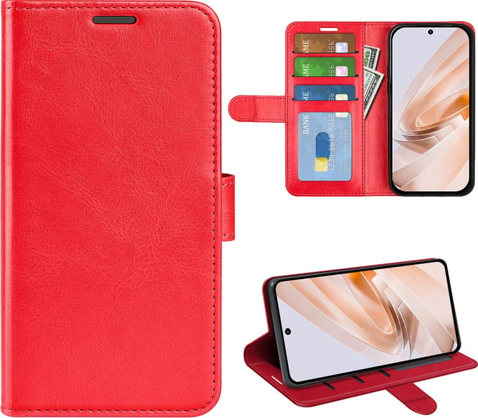 MobyDefend Hoesje - Geschikt voor Xiaomi Redmi 13 4G - Wallet Book Case (Sluiting Achterkant) - Rood