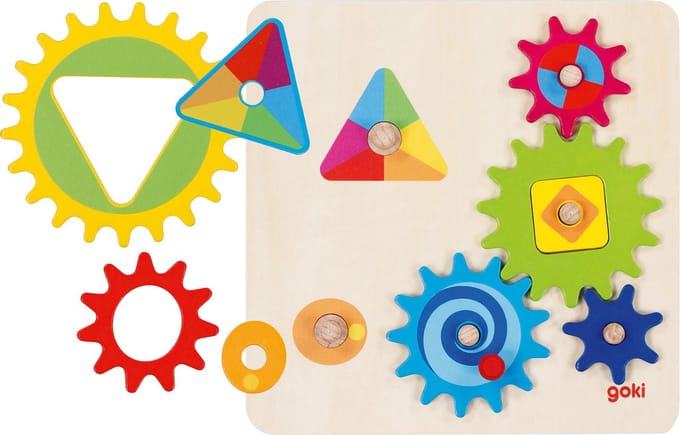 Goki Wooden Gears Puzzle 10 pcs.