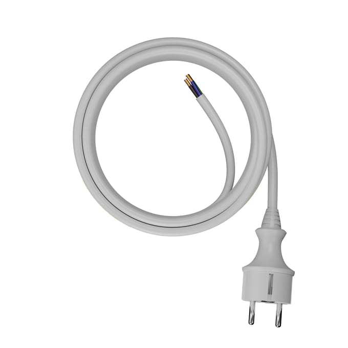 AWTools - Aansluitsnoer met Stekker - 1,5m - H05VV-F - Wit