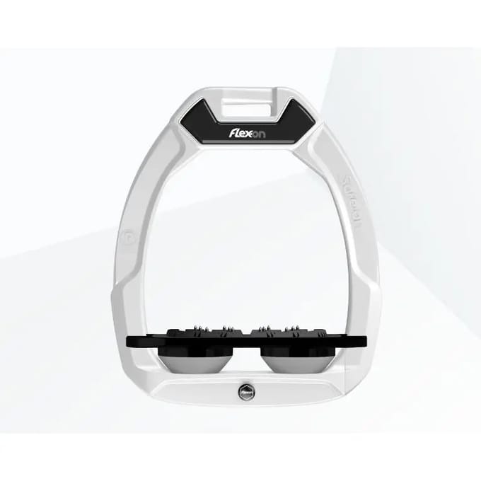 Veiligheidsspanners Paardrijden Plat Ultra Grip Wit/Zwart/Grijs Flex-On Safe-On