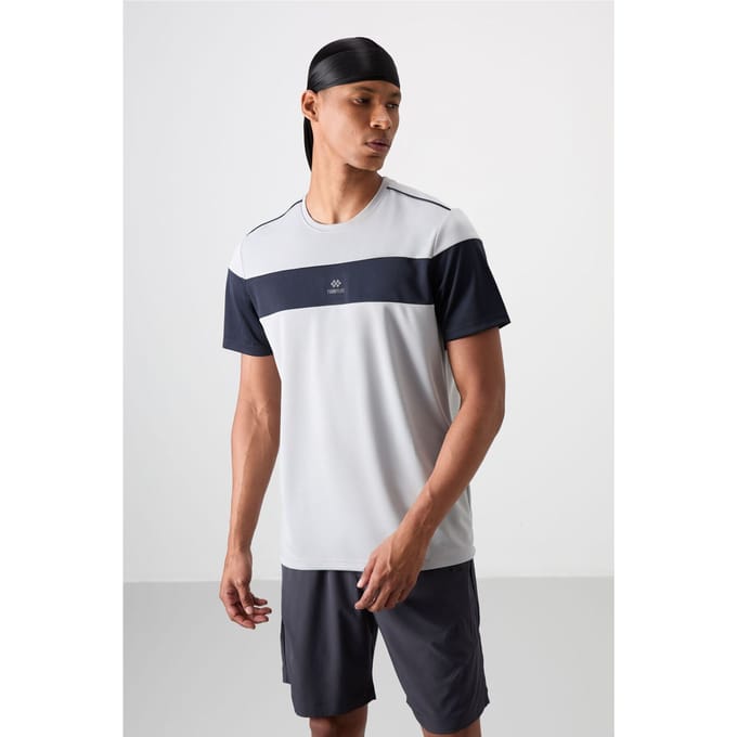 Heren Kleurblok Ronde Hals T-Shirt