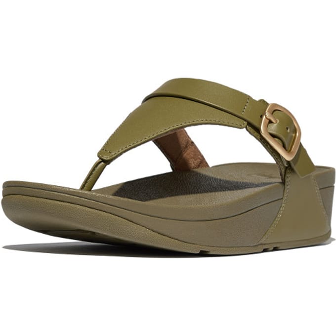 FitFlop Damen Flip Flops Lulu Adjustable Toe Post-Leather ES8 Camo-Green-41