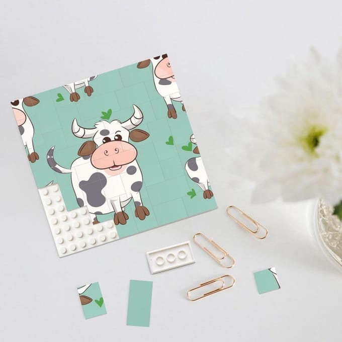 Bouwsteen Puzzel - Fotoblokken - Creatieve Decoratie - Dubbelzijdig Ontwerp - S - Wit