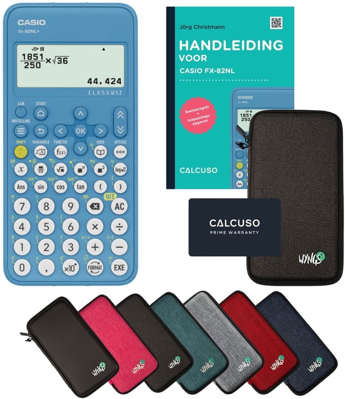Casio fx-82NL incl. beschermhoes Donkergrijs + Handleiding - Wetenschappelijke rekenmachine - Standaardset