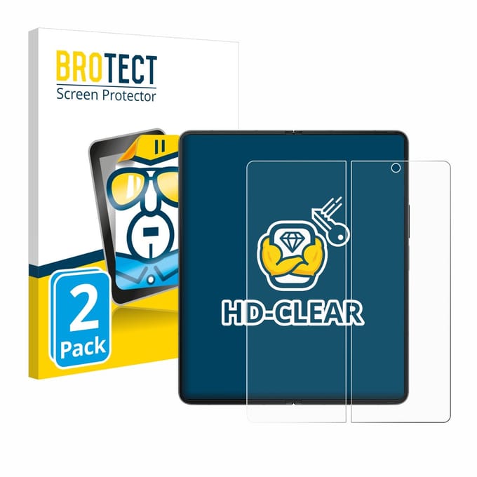 BROTECT - Screenprotector voor Samsung Galaxy Z Fold 4 (Inner display) - Folie Beschermfolie transparant 2 Stuks