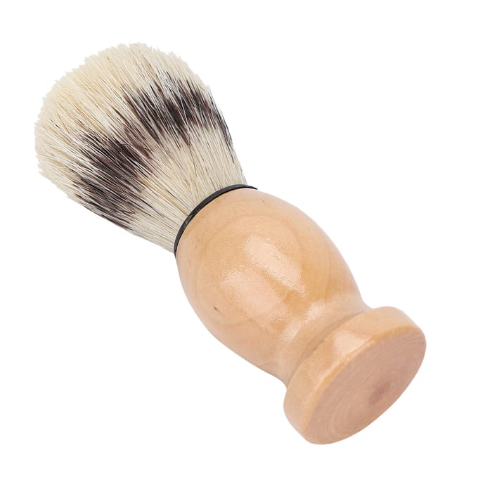 Blaireau de rasage portable pour homme, accessoire de coiffure pour le visage beige