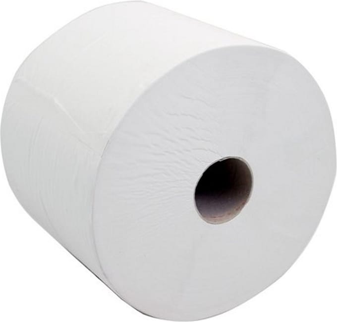 Industrierol 1-laags cellulose wit 24cm x 1000M - Pak 2 rol