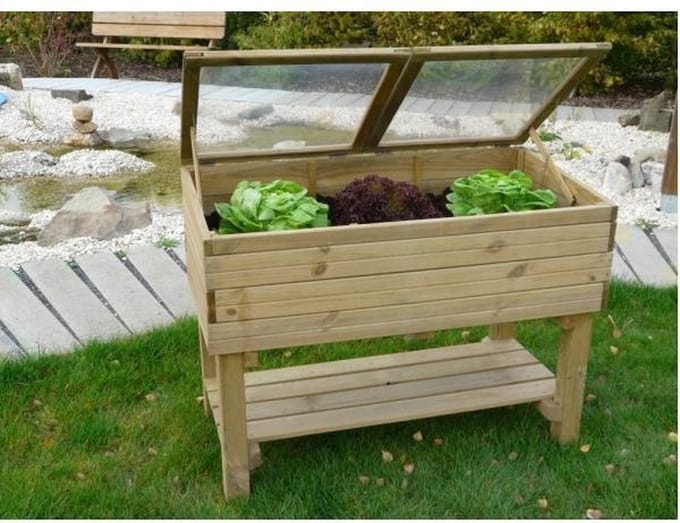 Moestuinserre op poten 120 x 60 x 90 cm