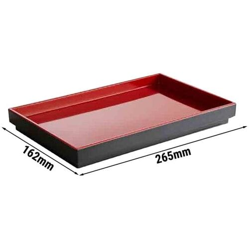 GGM Gastro (6 Stück) GN-Tablett 1/4 - ASIA PLUS - Melamin - Höhe: 30mm - Schwarz