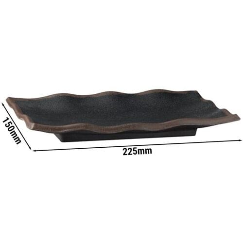 GGM Gastro (6 Stück) Tablett - MARONE - Melamin - 225x150mm - Höhe: 30mm