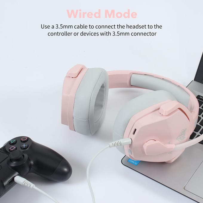 NUBWO G06 Draadloze Gaming Headset voor PS5 PS4 PC Laptop Ruisonderdrukkende Over-Ear Hoofdtelefoon met Microfoon groen