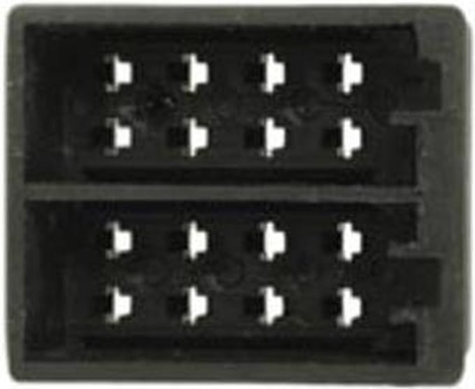 conn. vrouwelijk 16-pin ISO power+speaker f. 2 8 MM conn.