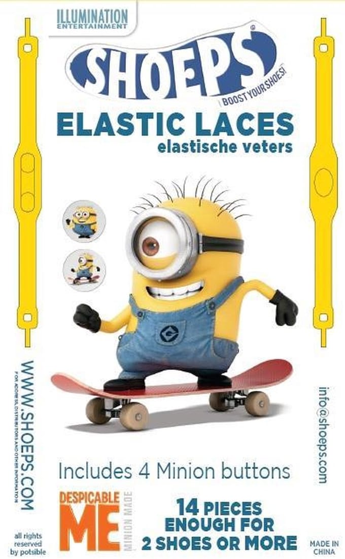 Shoeps elastische veters - Minion- Geel- 14 stuks