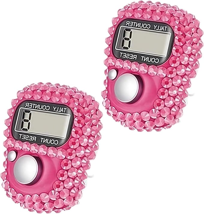 Elektronische Vingertellers - Clickerteller Digitale Teller - Scores Bijhouden - Dubbel Pak - 2 stuks - Roze