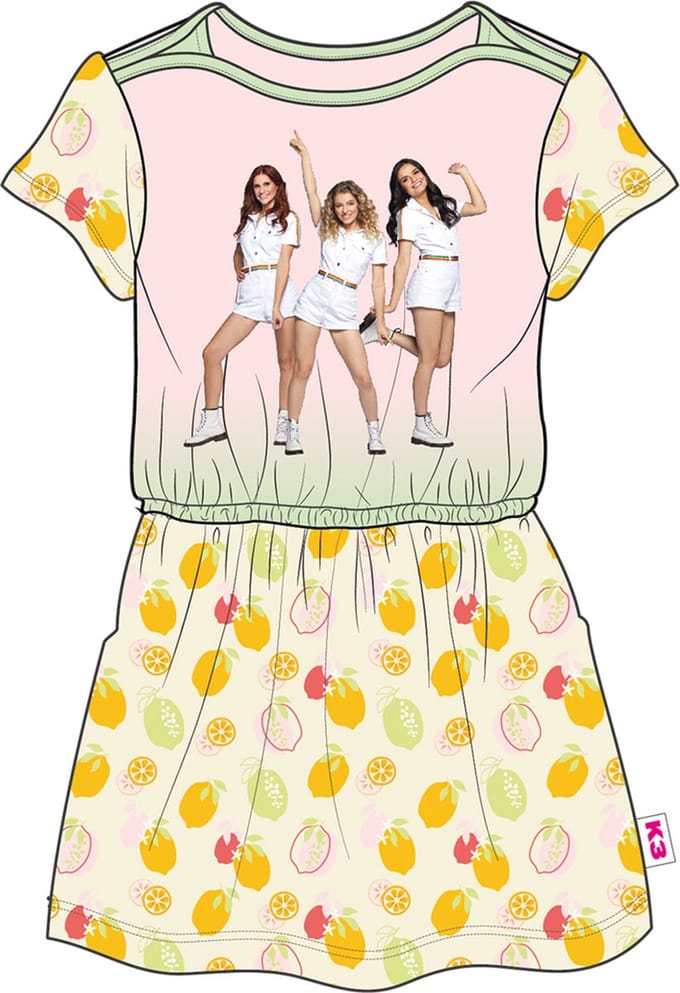 K3 Nightdress Lemons Roze/Geel Maat 122/128