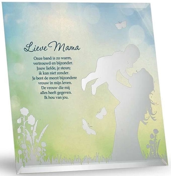 Silver Silhouette spiegeltje Lieve Mama