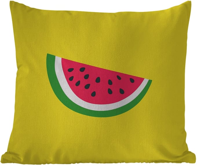 Tuinkussen - Fruit - Watermeloen - Geel - 40x40 cm - Weerbestendig