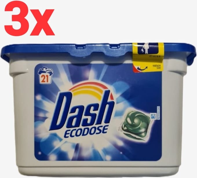 Dash pods Ecodose Wasmiddel Regular 63 pods (3x21 pods)