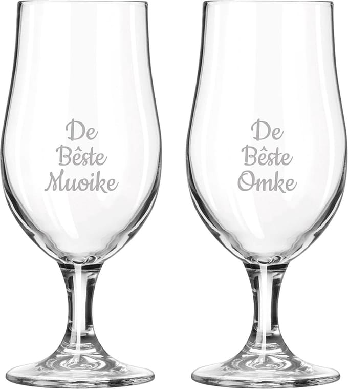 Gegraveerde bierglas op voet 49cl De Bêste Muoike-De Bêste Omke