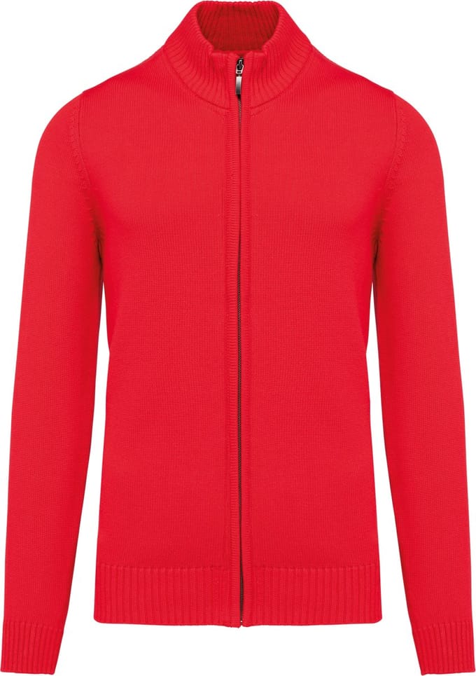 Kariban Heren cardigan met rits K971 - Red - M