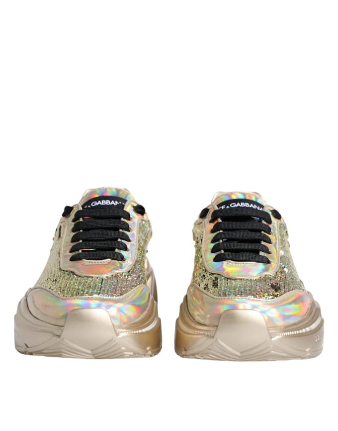 Dolce & Gabbana Gouden Pailletten Iriserende Daymaster Sneakers Schoenen